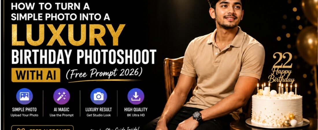 How to Turn a Simple Photo into a Luxury Birthday Photoshoot with AI (Free Prompt 2026)